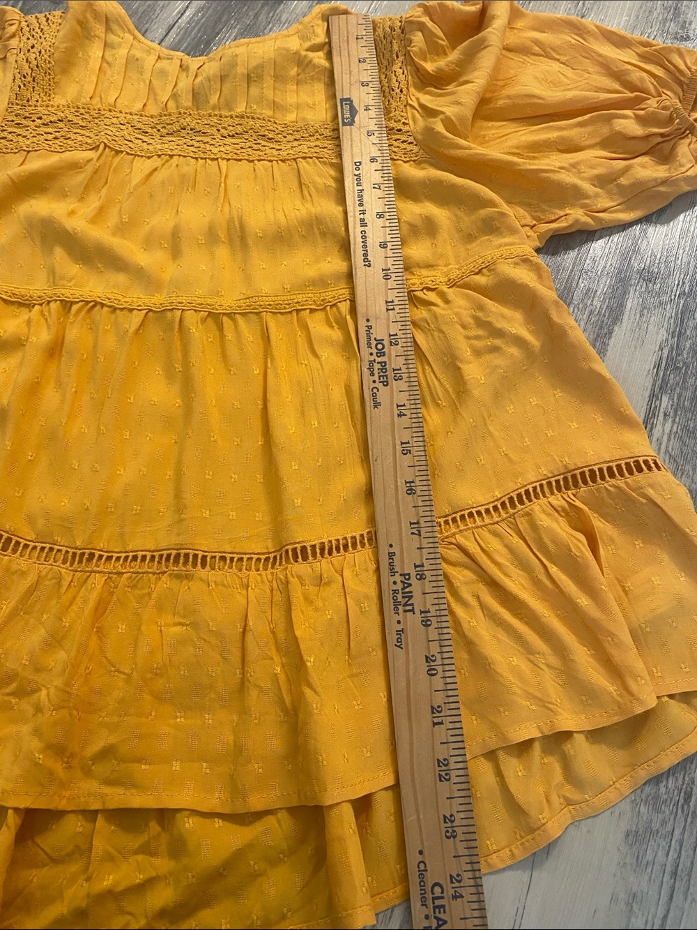 NWT Knox Rose Peasant Tiered Blouse Sunshine Yellow Size SMALL - Picture 10 of 10